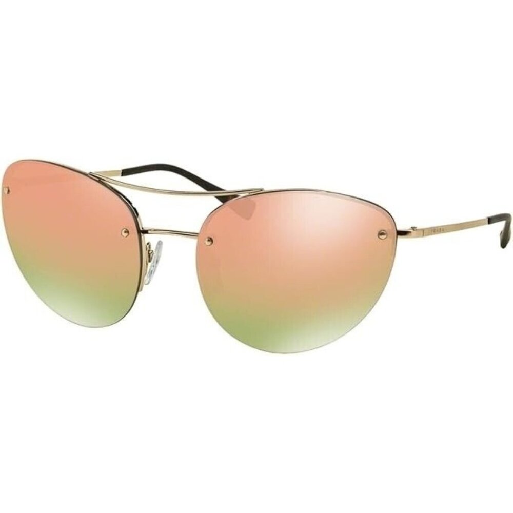 Prada Womens Aviator Sunglasses Lt Gold Metal Frame & Rose Lens SPS 51R ZVN-5L2